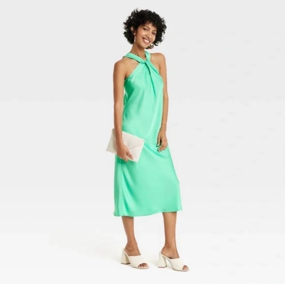A NEW DAY- Aqua Halter Slip 👗 Dress